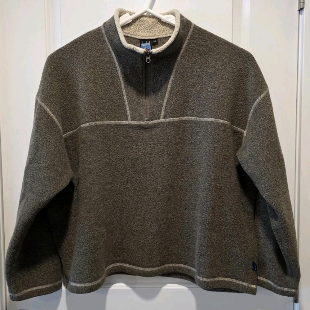 Kuhl Alfpaca Fleece Mens 2XL 1/4 Zip Sweater Long Sleeve Gray Soft